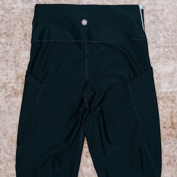 Athleta Interval Stash Tipped 7/8 Tight Green Side Pocket Active Leggings Womens - Picture 6 of 9